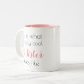 Hübsche Half Schwester Personalisiert Girly Niedli Zweifarbige Tasse (Vorderseite Links)