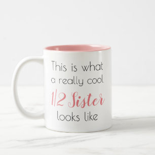 Hübsche Half Schwester Personalisiert Girly Niedli Zweifarbige Tasse