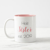 Hübsche Half Schwester Personalisiert Girly Zweifarbige Tasse (Links)