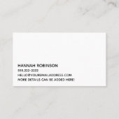 Hübsche hallo-Typografie über blauem u. lila Visitenkarte (Rückseite)