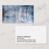 Hübsche hallo-Typografie über blauem u. lila Visitenkarte (Vorne/Hinten)