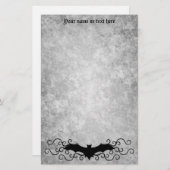 Hübsche Halloween-Fledermaus mit deinem Namen grun Briefpapier (Vorne/Hinten)