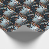 Hübsche Halloween-Hexe Simste auf einem Handy Geschenkpapier (Ecke)