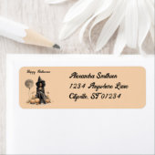 Hübsche Halloween-Hexe und Vollmond-Ballon (Insitu)