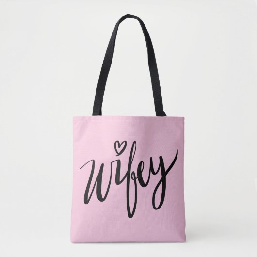 Hübsche Hand beschriftete WIFEY Tasche, für Tasche (Vorderseite)