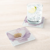 Hübsche Hand illustrierte Blume Glasuntersetzer (Schrägansicht)