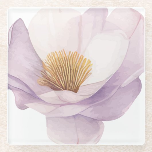 Hübsche Hand illustrierte Blume Glasuntersetzer (Vorderseite)