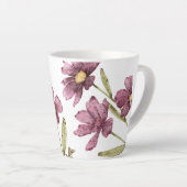 Hübsche Hand illustrierte Lila Blume Milchtasse (Rechte Ecke)