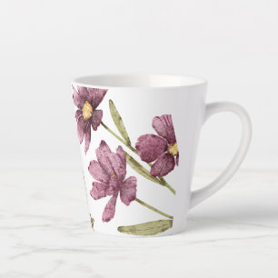 Hübsche Hand illustrierte Lila Blume Milchtasse