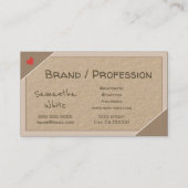 Hübsche Handarbeit mit Kraft-Papier für Handwerksg Visitenkarte (Rückseite)