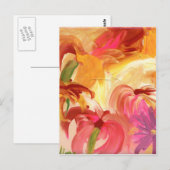 Hübsche handbemalte BlumenCollage hell Postkarte (Vorne/Hinten)