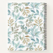 Hübsche handbemalte natürliche blaue und braune Bl Notizblock (Rückseite)