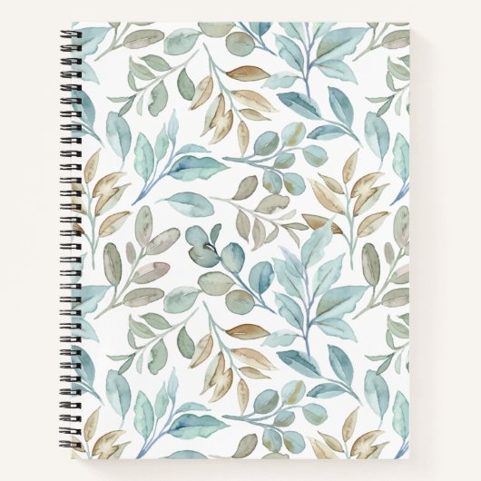 Hübsche handbemalte natürliche blaue und braune Bl Notizblock (Vorderseite)