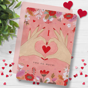 Hübsche Hände in der Liebe Schildern Valentine Gru Einladung