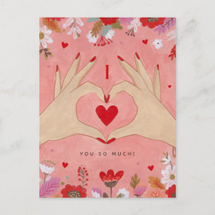 Hübsche Hände in der Liebe Schildern Valentine Gru Feiertagspostkarte