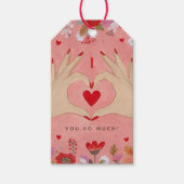 Hübsche Hände in der Liebe Signieren Valentin Geschenkanhänger (Vorderseite)