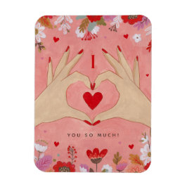 Hübsche Hände in der Liebe Signieren Valentin Magnet