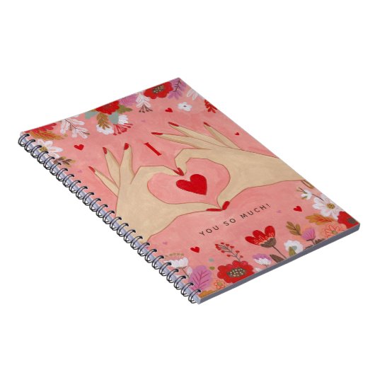 Hübsche Hände in der Liebe Signieren Valentin Notizblock (Rechte Seite)