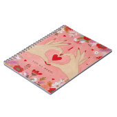 Hübsche Hände in der Liebe Signieren Valentin Notizblock (Linke Seite)