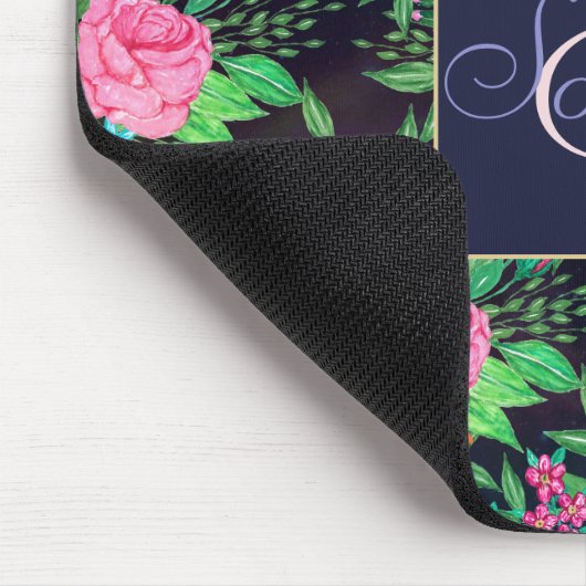 Hübsche Handfarbe Aquarell Blumendesign Mousepad (Ecke)