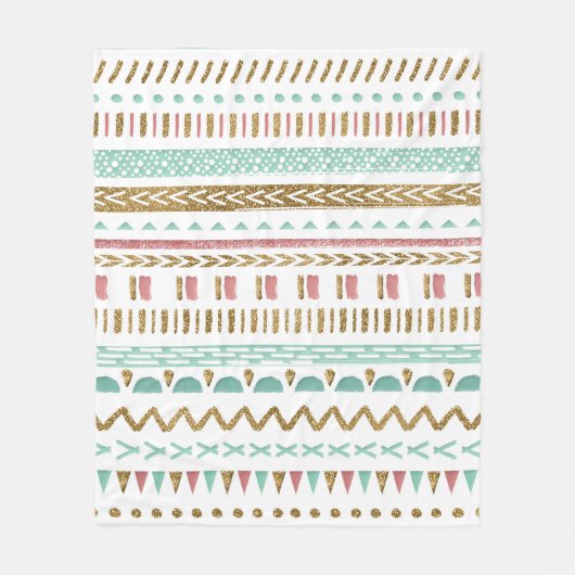 Hübsche Handfarbe Stamm Aztec geometrische Gestalt Fleecedecke (Vorderseite)