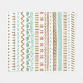 Hübsche Handfarbe Stamm Aztec geometrische Gestalt Fleecedecke (Vorderseite (Horizontal))