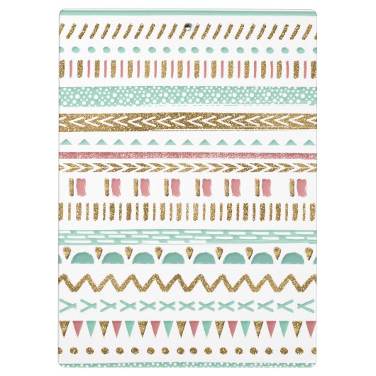 Hübsche Handfarbe Stamm Aztec geometrische Gestalt Klemmbrett (Rückseite)