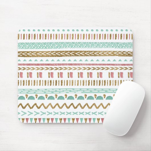 Hübsche Handfarbe Stamm Aztec geometrische Gestalt Mousepad (Mit Mouse)
