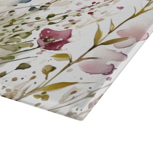 Hübsche handgestrichene Ceylon-Rose Schmetterling Schneidebrett (Ecke)