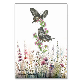 Hübsche handgestrichene Ceylon-Rose Schmetterling Tischnummer