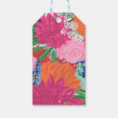 Hübsche handgestrichene farbige Blume Geschenkanhänger (Rückseite)