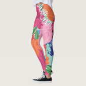 Hübsche handgestrichene farbige Blume Leggings (Links)