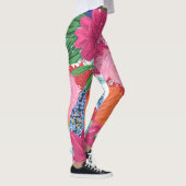 Hübsche handgestrichene farbige Blume Leggings (Rechts)