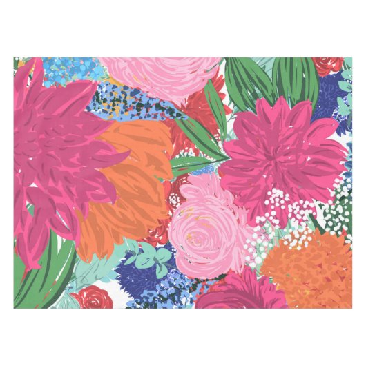 Hübsche handgestrichene farbige Blume Tischdecke (Vorderseite (Horizontal))