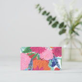 Hübsche handgestrichene farbige Blume Visitenkarte (Stehend Vorderseite)