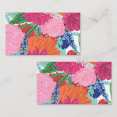 Hübsche handgestrichene farbige Blume Visitenkarte (Vorne/Hinten)