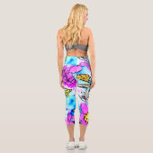 Hübsche, handgezeichnete Aquarellkunst Capri Leggings (Rückseite)