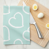 Hübsche handgezeichnete Herzen in blau Geschirrtuch (Viertel Falte)