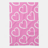 Hübsche handgezeichnete Herzen in weißer Farbe auf Handtuch (Vertikal)