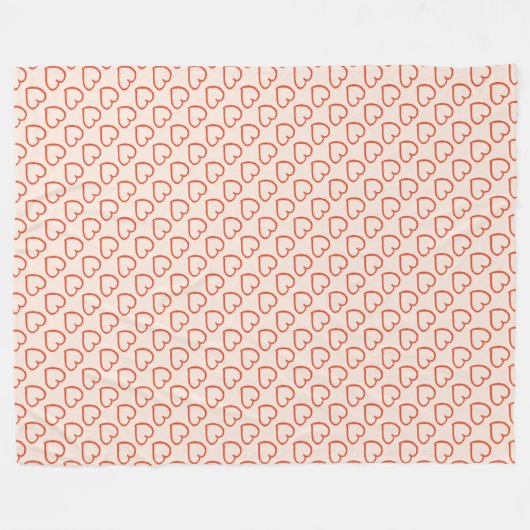 Hübsche, handgezeichnete Herzen rosa Fleecedecke (Vorderseite (Horizontal))