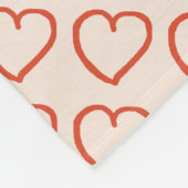 Hübsche, handgezeichnete Herzen rosa Fleecedecke (Ecke)