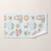 Hübsche, handgezeichnete Monogramm-Kunst in Rosa u Badhandtuch Set (Handtuch)