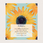 Hübsche, handgezogene Gelbblütenmuster Visitenkarten (Innenseite Aufgefaltet)