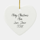 Hübsche handgezogene Poinsettias Personalisiert Keramik Ornament (Hinten)