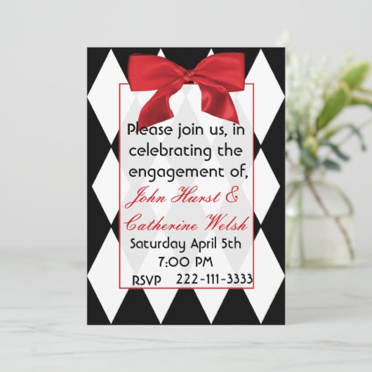 Hübsche Harlequin-Gesprächsrunde Einladung (Stehend Vorderseite)