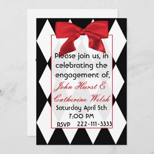 Hübsche Harlequin-Gesprächsrunde Einladung (Vorne/Hinten)