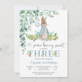 Hübsche Hasen-Geburtstagseinladung für Mädchen Einladung (Vorderseite)