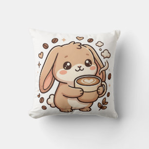 Hübsche Hasen-Kaffee-Wurfkissen Kissen