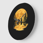 Hübsche Hasen Rabbits Moon Night Sky Große Wanduhr (Winkel)