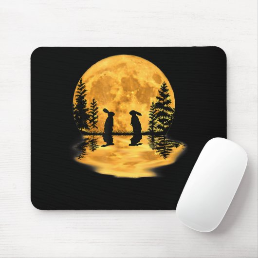 Hübsche Hasen Rabbits Moon Night Sky Mousepad (Mit Mouse)